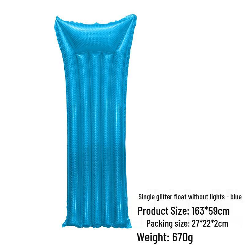 Inflatable PVC Float Recliner: Foldable Striped Swimming Bed