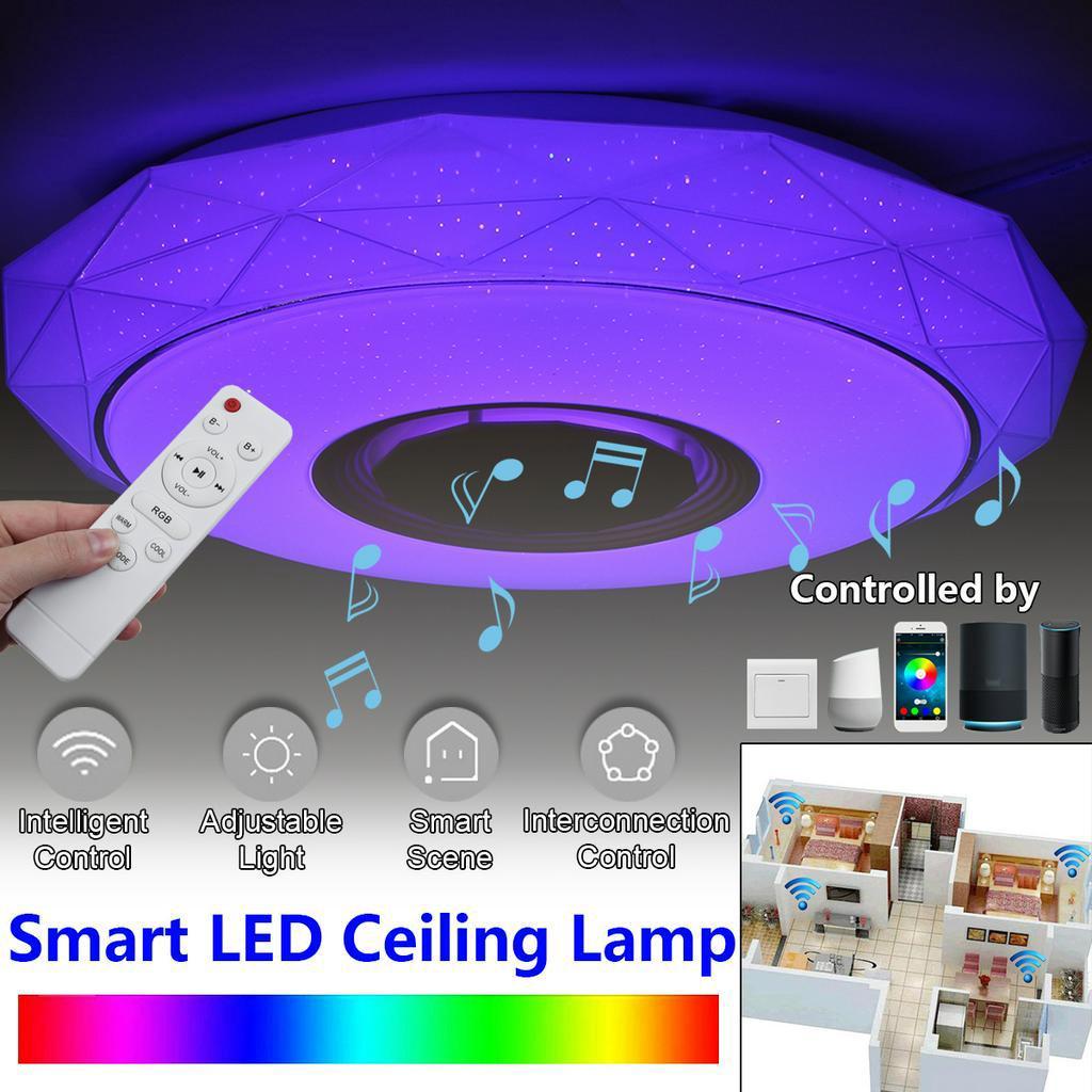 48W 220V Bedroom Smart Ceiling Lamp Home Lighting bluetooth Music Light WiFi APP Intelligent Control Modern RGB LED Ceiling Lights