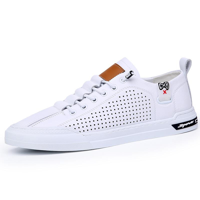 

Летняя повседневная обувь с открытой пяткой, белая кожа, мягкая подошва, удобная модная спортивная обувь для отдыха на открытом воздухе, роскошная обувь для скейтбординга для взрослых 44 белый