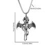 Gothic Punk Sexy Devil Bat Girl Goddess Pendant Necklace for Men and Women Hip Hop Trendy Halloween Cosplay Party Jewelry
