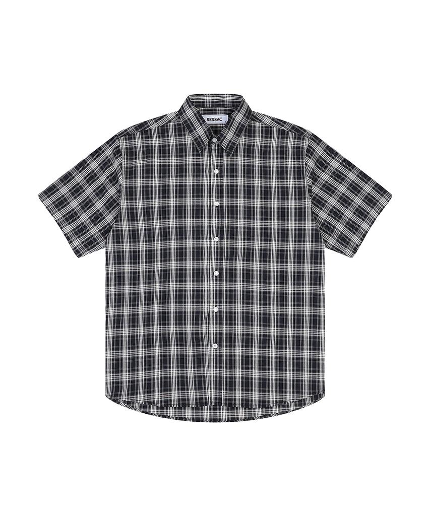 RESSAC Marina Check Half Shirt Navy