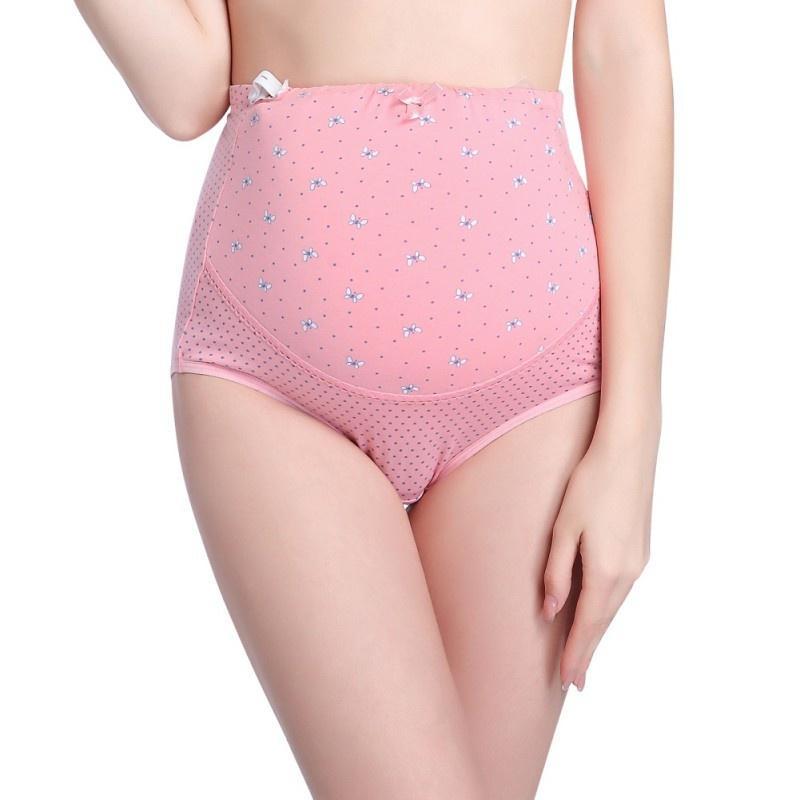 Pregnant Women Dots Print Adjustable High Waist Pregnancy Underwear