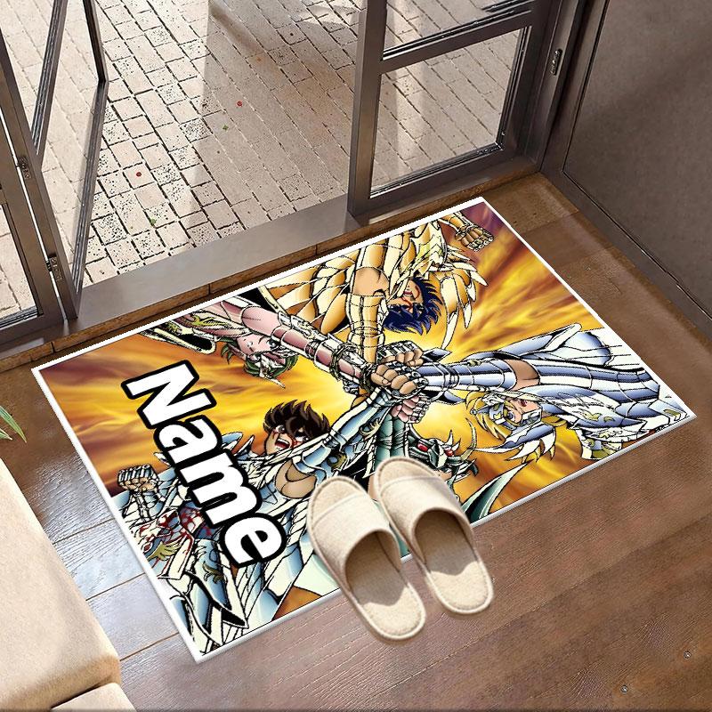 Custom Name Personalized Saint Seiya Print Carpet, Versatile Home Decor Rug, for Playroom, Apartment, Balcony, Entryway, Hallway Gift