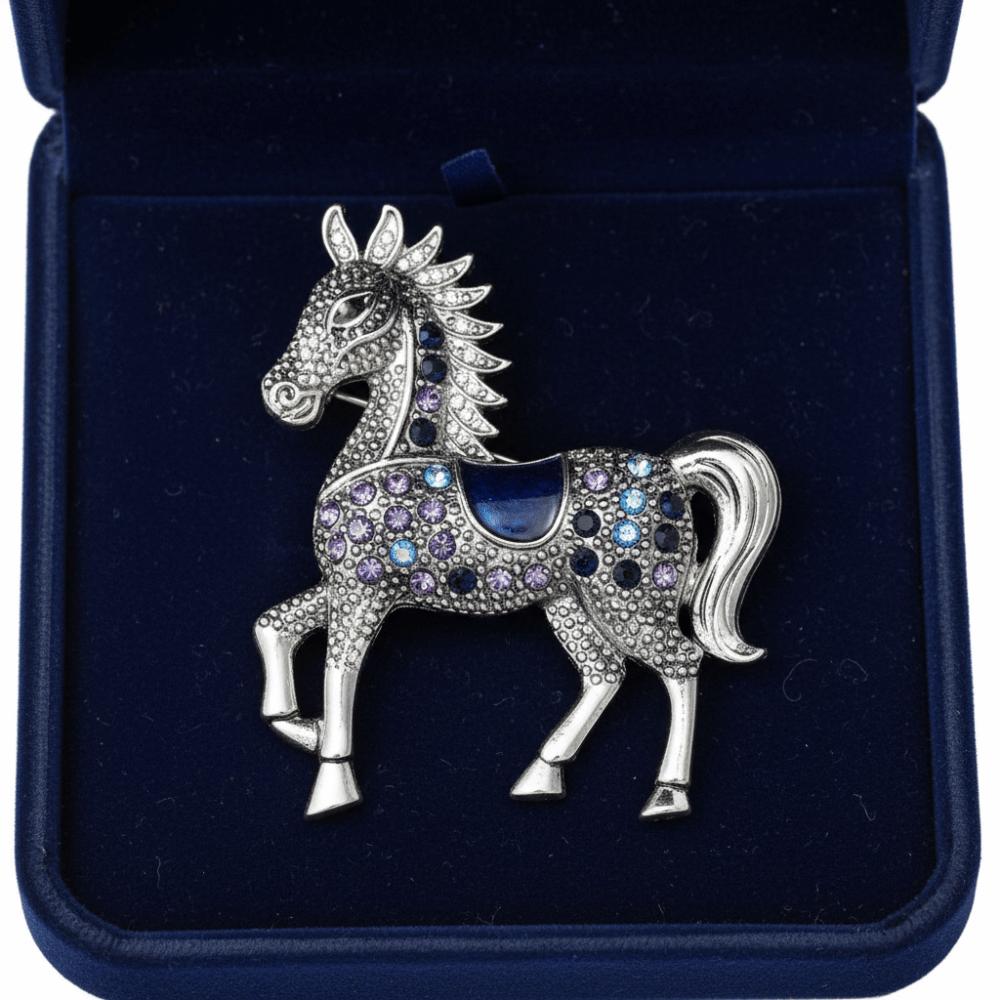 Emaille-Tierkreiszeichen Pferd Anstecknadeln Vintage Jahr des Pferdes Brosche Neujahrszubehör Neues Jahr