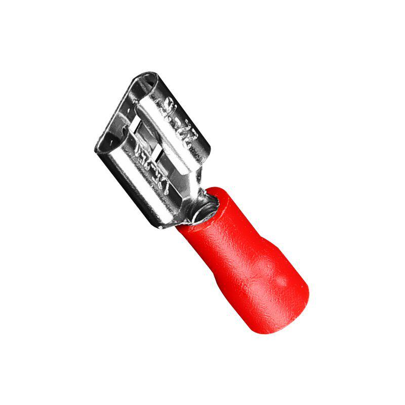 Hao Bo FDD2-187 Pre-insulated 4.8mm Cold Crimp Spade Terminal Lug, Pack of 1000.