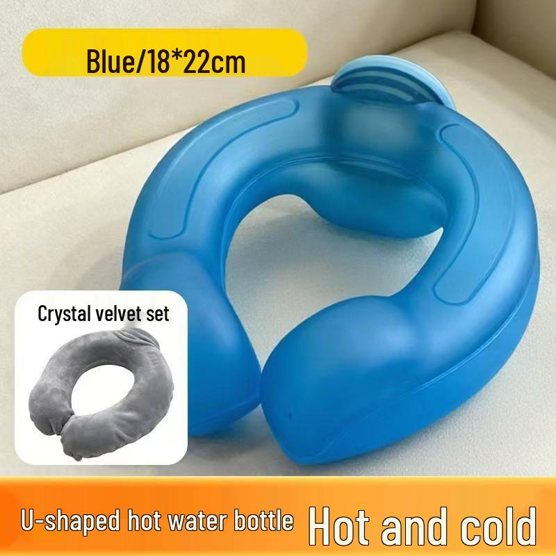 New U-Shaped Hot & Cold Compress Pillow: Neck Support & Knee Warmer with Large Caliber.