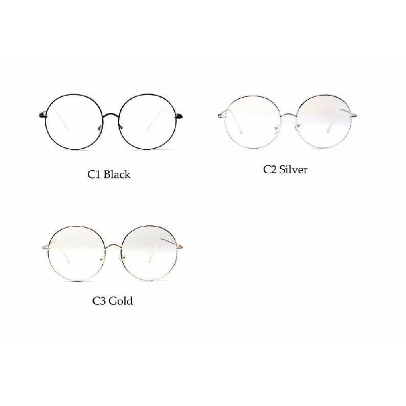 Übergroße runde Metall-Blaulichtfilter-Lesebrille für Damen und Herren, klare Gläser, Vintage-Brille, Presbyopie, Große Computerbrille