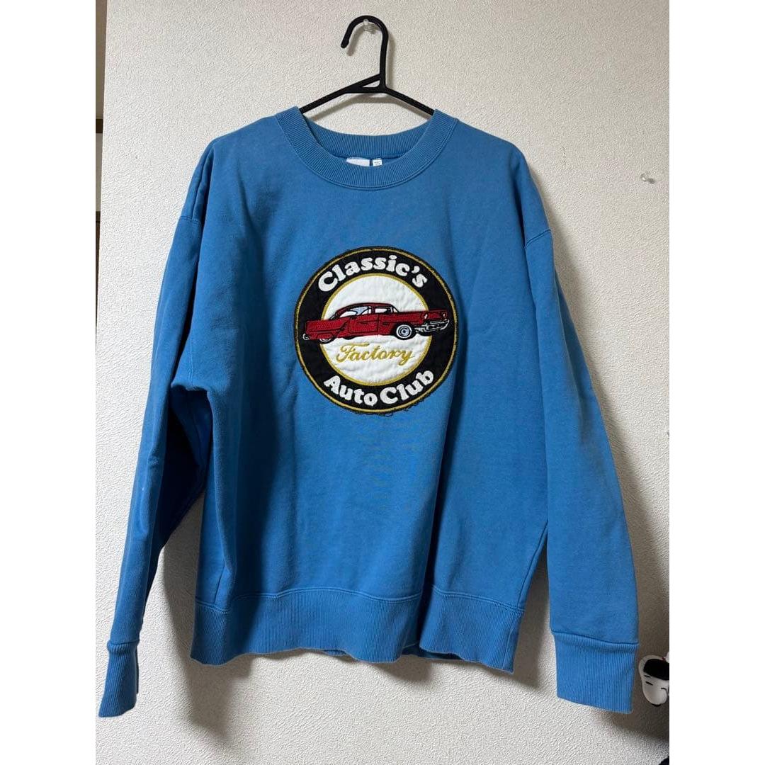 MOUSSY Embroidery Logo Blue Sweatshirt Size F