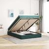 Exclusive House - Ottoman Bed Frame with Dark Green Mattress 140x190 Cm Velvet