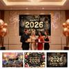 New Year Banner 82x59 Inch Backdrop Party Supplies New Year Decorations Happy Holidays Banner For Indoor Outdoor Living Room