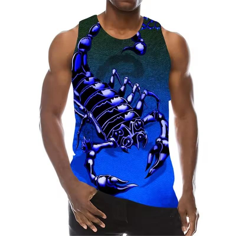 Scorpion 3D Printed Tank Tops Men's Fashion Streetwear Oversized Sleeveless Tank Top Bodybuilding Fitness Gym Vest Man Clothing