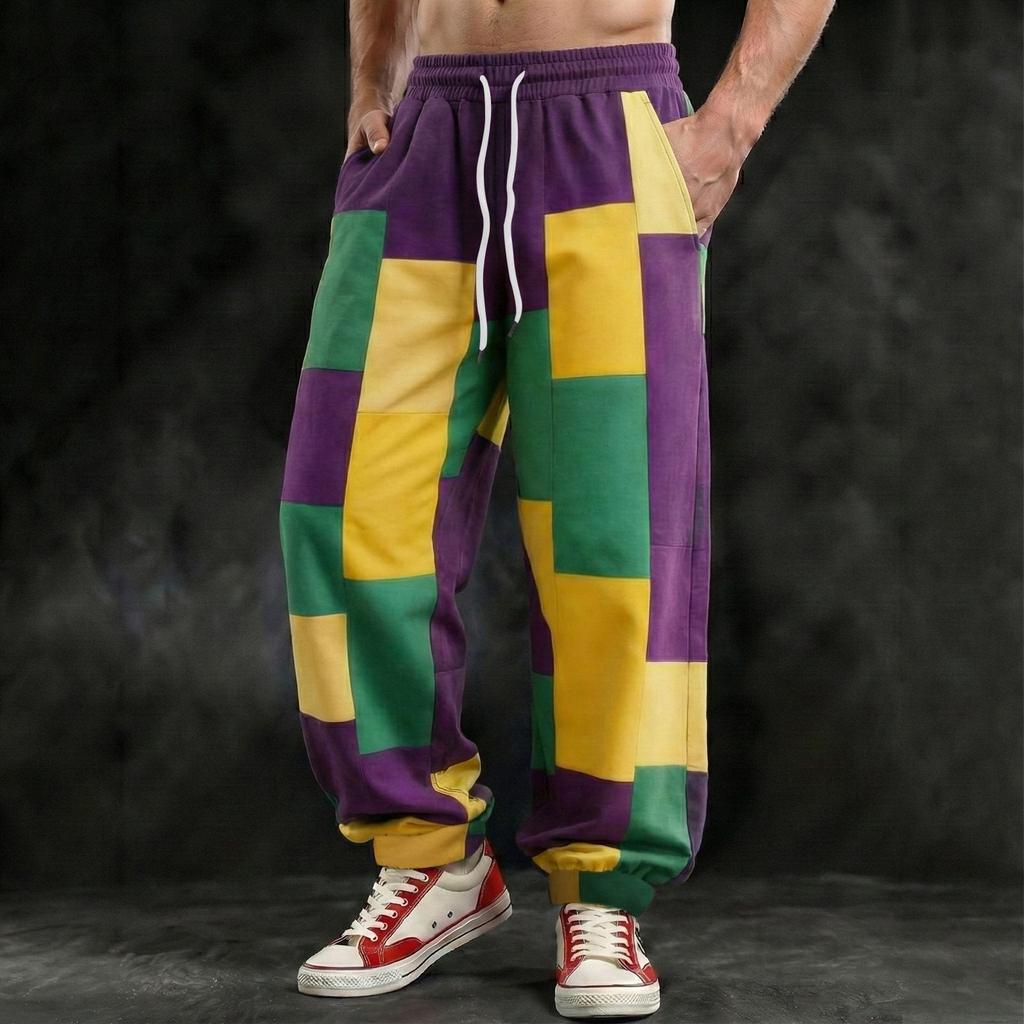 Pantaloni Jogger in Denim da Uomo con Stampa Digitale 3D - Vestibilità Larga Americana e Bordi con Fibbia - Pantaloni Lunghi Hip-Hop Streetwear