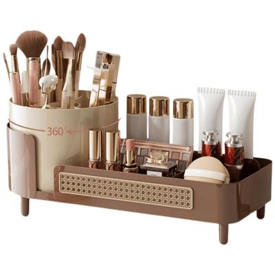 ECARLA - Organizer for Brushes and Cosmetics, Brown