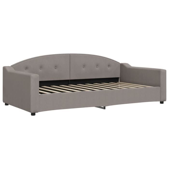 VidaXL Lit de repos taupe 100x200 cm tissu 354191