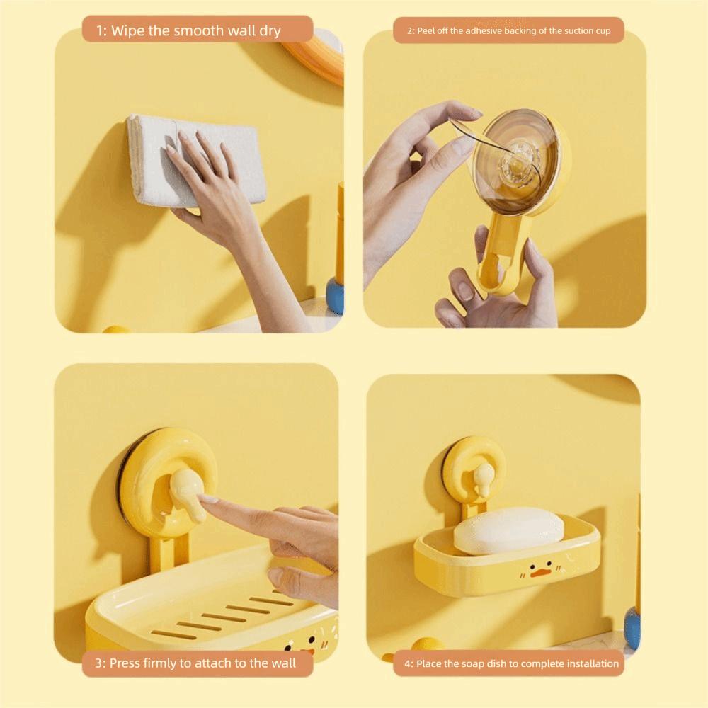 Plastic Soap Holder Wall Mounted Soap Container Tray Creative Soap Storage Rack  Bathroom