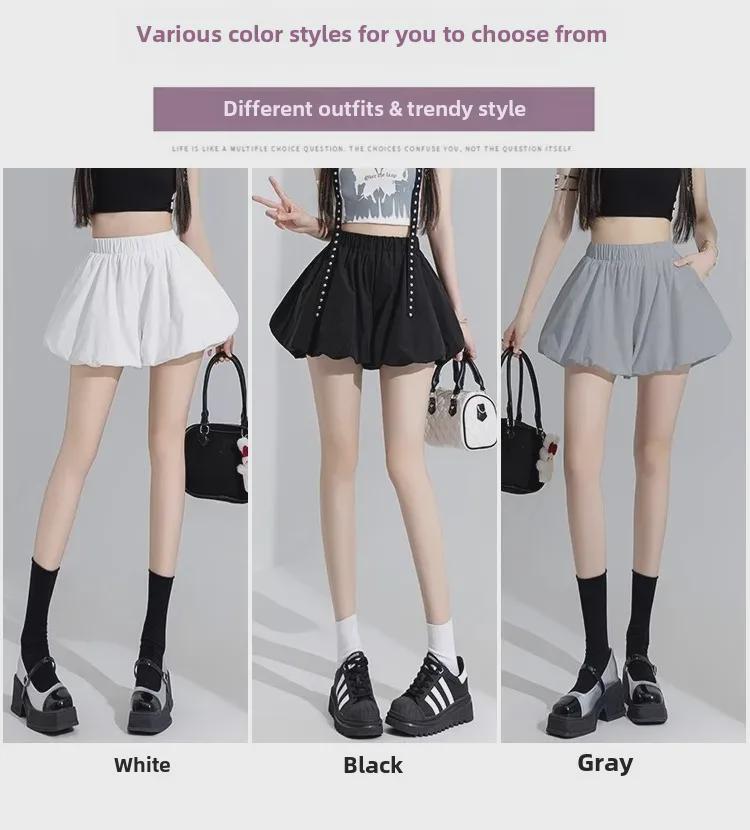 Women's 2024 Autumn Wide-Leg Elastic Waist Pumpkin Bloomers Shorts