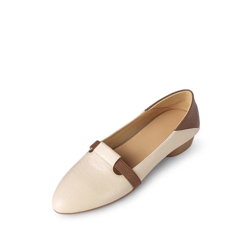 New Style Women Cute Sweet Light Weight Brown Slip On Square Heels Shoes Lady Casual Comfort Spring Elegant Beautiful High Pumps