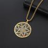  Wicca Pentagram Chakra Necklace for Women Men Hecate Wheel Amulet Pendant Necklaces Spiritual Pagan Jewelry Gift