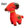 Soft Polyester Plush Decor Chinese New Year Goat Ornaments, Zodiac of Stuffed Lucky Wealth Symbol Dolls, Embroidery Hanging for Spring Festival, Party