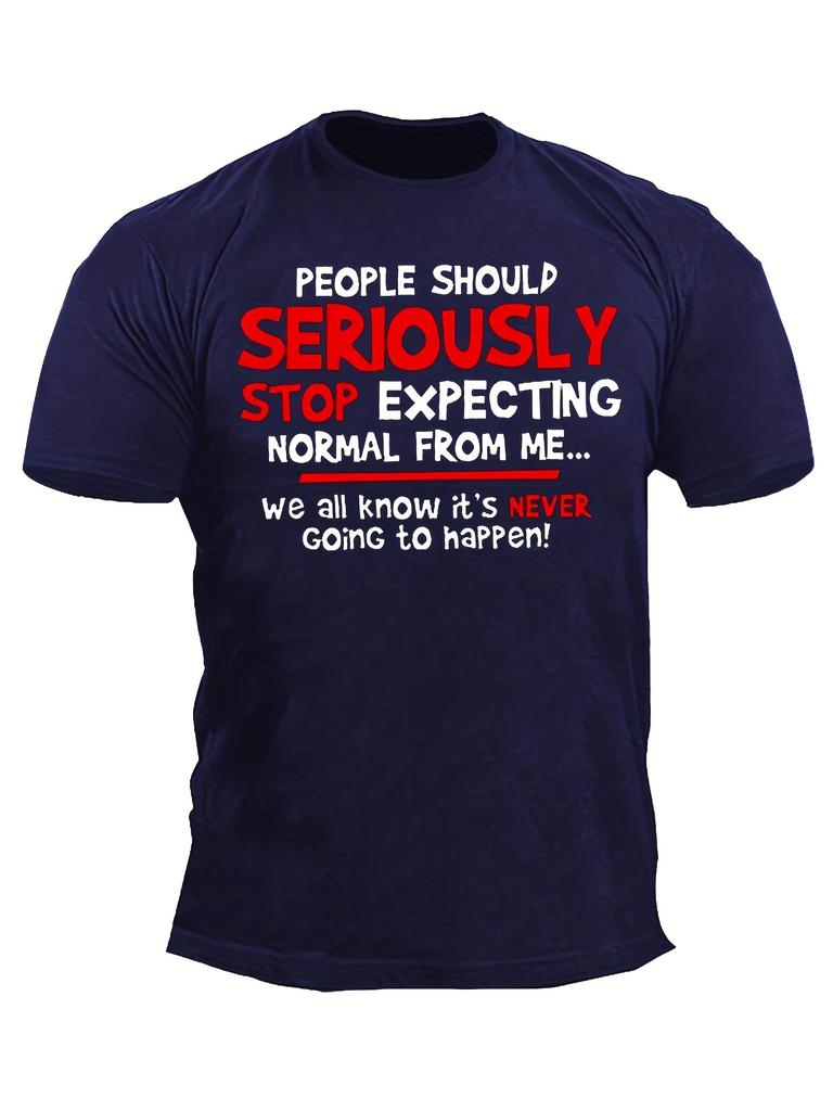 Men's Casual Simple Summer Letter Printed Round Neck Short Sleeved Handsome 100% Pure Cotton Soft Breathable Loose T-shirt