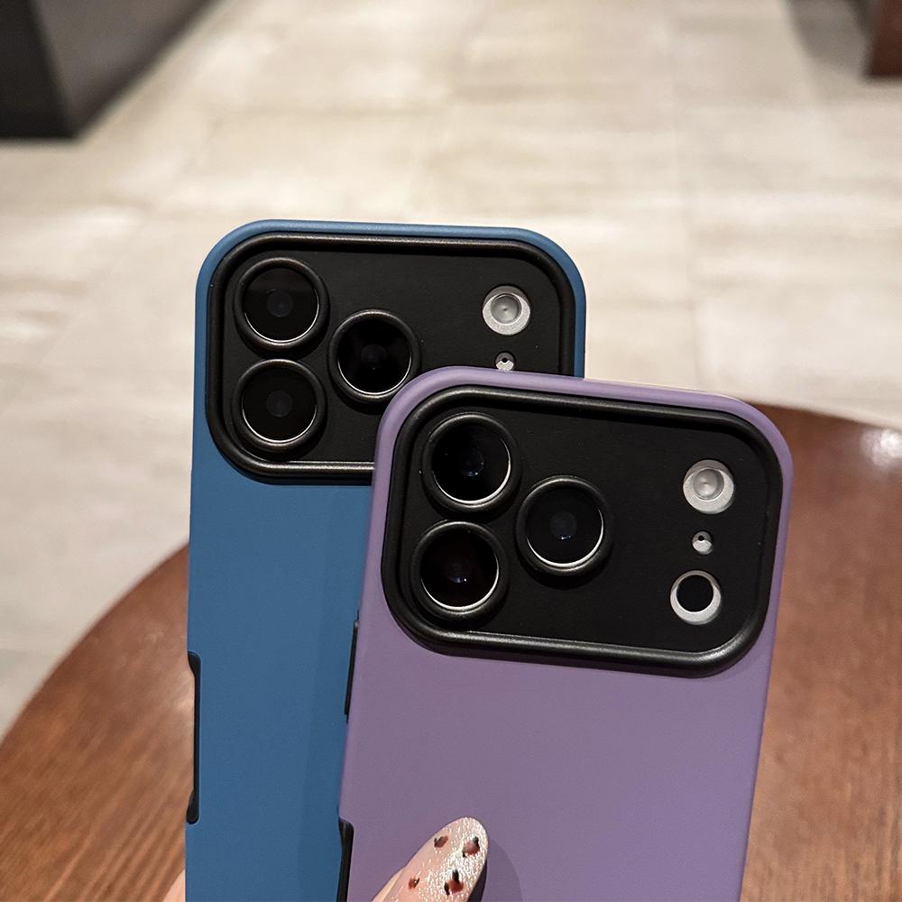 2 in 1 dual color fine hole shockproof phone case for For Iphone 17 16 15 14 13 Pro Max Air full scratch-proof hard bumper cover