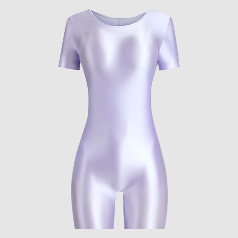 Glossy High-Elastic Bodysuit: Sleek Ballet & Yoga Dancewear