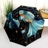 Starfish  Pattern, Automatic Folding Umbrella, Portable and Foldable Design, 8 Ribs, a Christmas or Birthday Gift.
