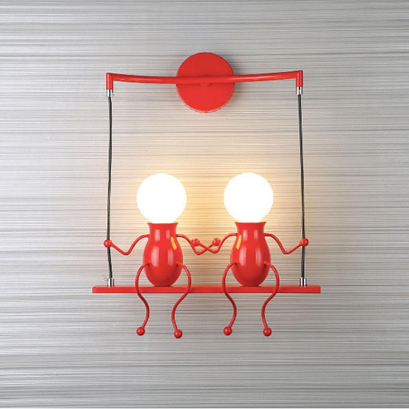 Swing Wall Light Creative Human-shaped Wall Lamp E27 AC powered for Bedroom Bedside Corridor Living Room Dining Room Entrance