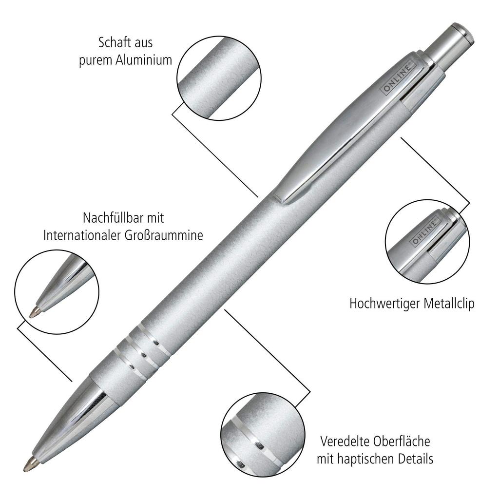 ONLINE Ballpoint Rose Officially Imported Pen, Oil-Based, Graphite, Gold, 43028,