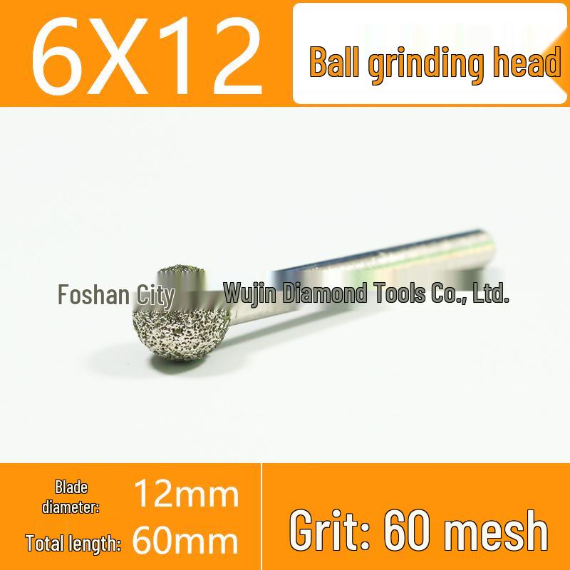 Jadeite Emerald Electroplated Diamond Grinding Head: Fine & Coarse Grit, 6-25MM Polishing Round Ball