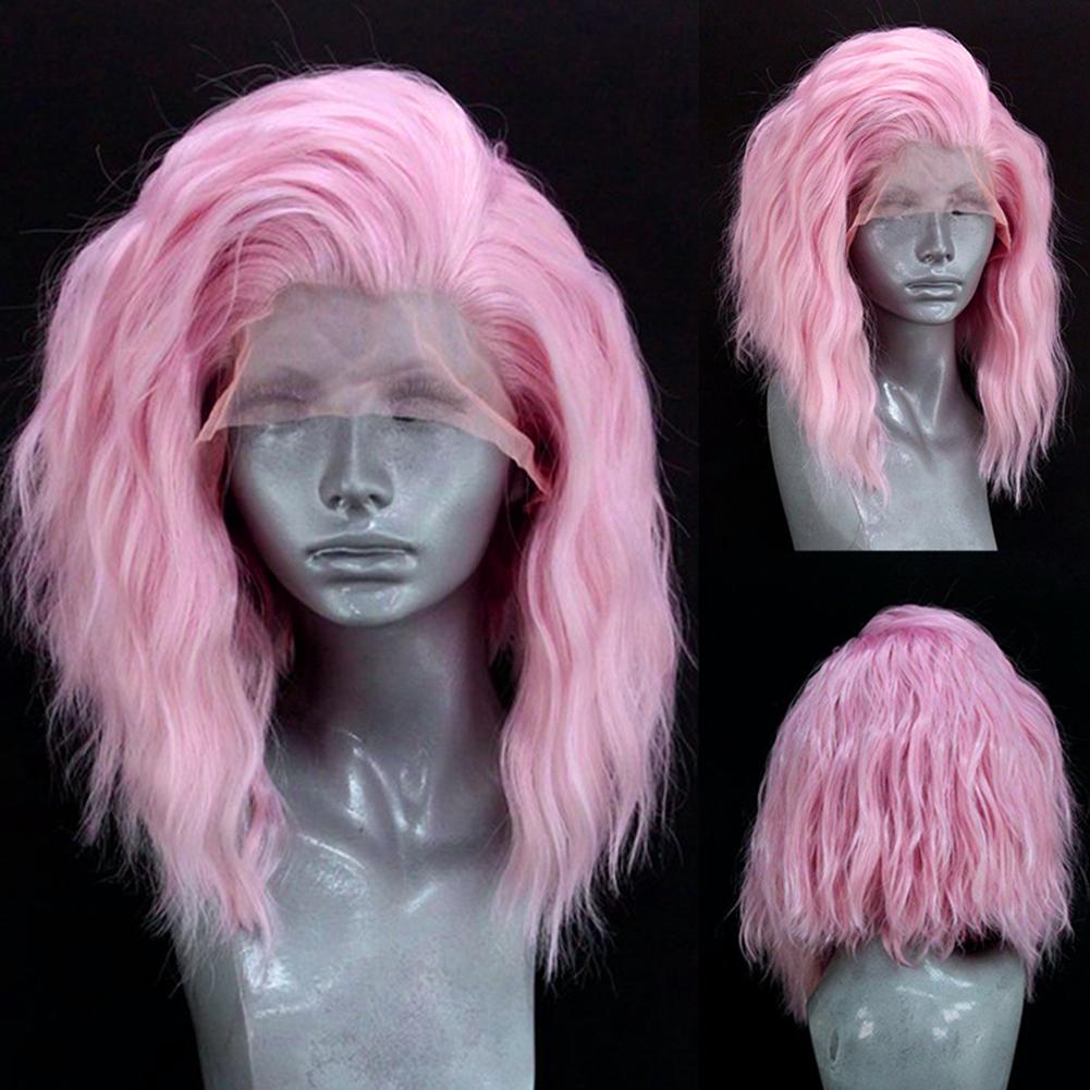 Blue Short Bob Wig Loose Curly Lace Front Wigs for Women 13x4 Free Part Heat Resistant Natural Hairline Daily WearCosplay