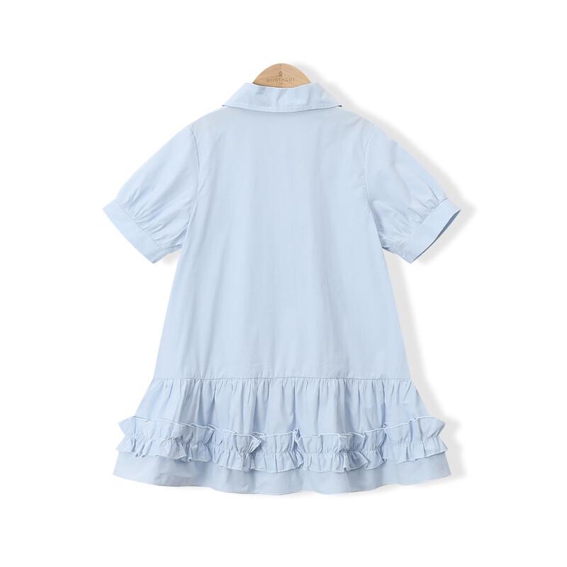 Girls' French Academy Style Summer Shirt Dress