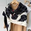 130*130cm 30% Silk +70% Wool Scarf Retro Vintage Luxurious Soft Shawl Large Warm Winter Wrap for Women