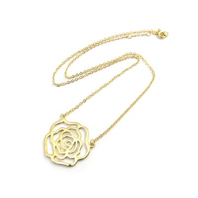[N2758] - 'Rosa Romantica' Gold Plated Necklace