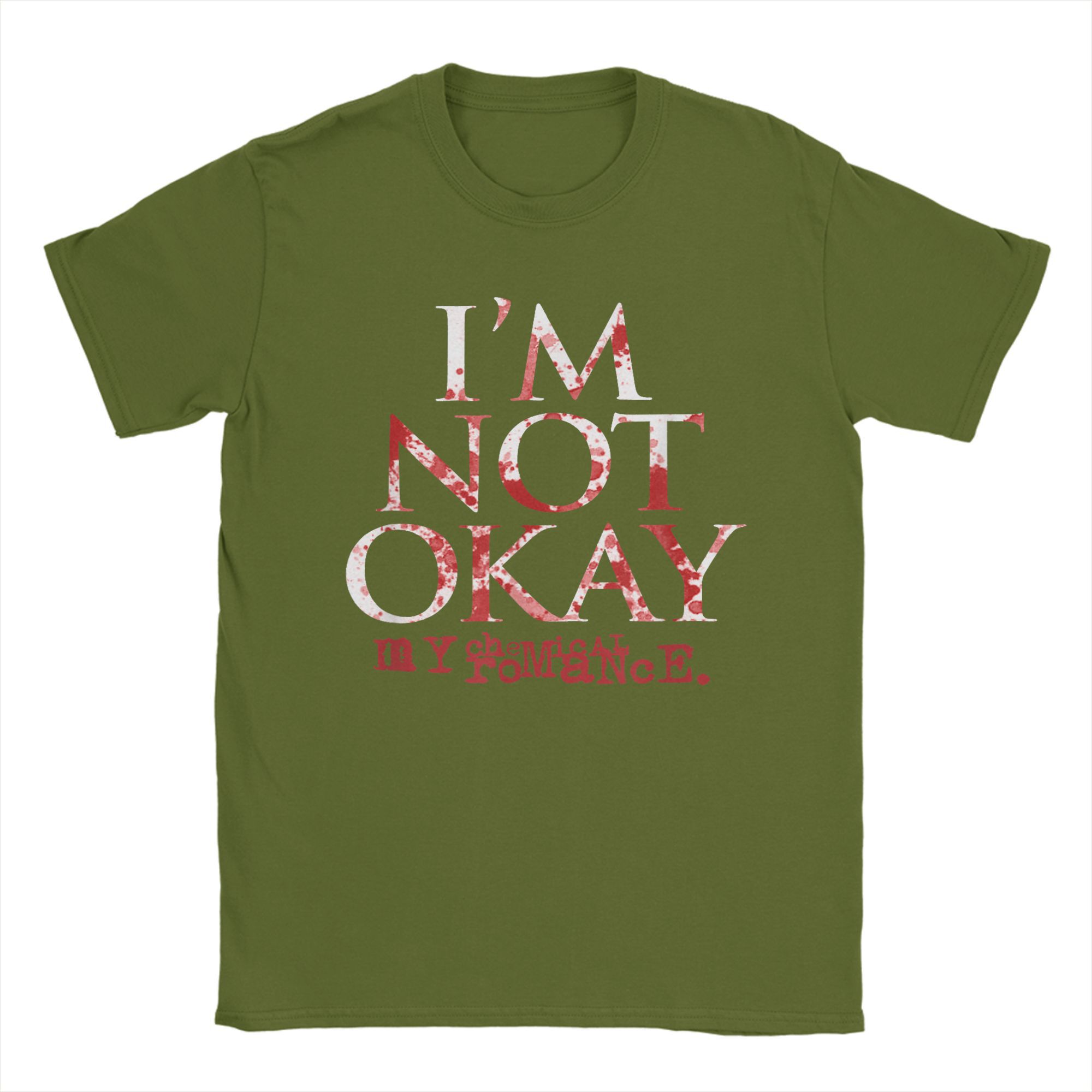 

I m Not Ok My Chemical Romance Men T Shirt Vintage Tee Shirt Short Sleeve Round Neck T-Shirt 100% Cotton Summer Clothes 4XL