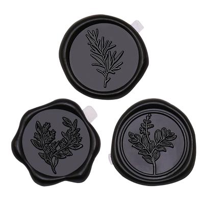 5/10Pcs Antique Seal Stamp Sticker for Envelope Invitation Card Scrapbooking Leaf Embossed Seal Sticker Adhesive Seals