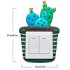 Cute Cartoon 3D Cactus Fluorescent Wall Silicone On-off Switch Stickers 1Pc
