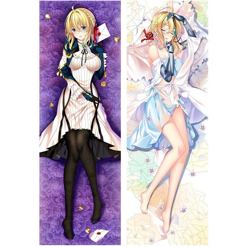 

60x180 см аниме фиолетовый Evergarden Dakimakura чехол наволочки в натуральную величину наволочка для обнимания тела манга отаку 34x100cm Peach Skin шоколадный