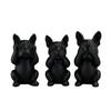 3D-gedruckter Französischer Bulldogge von 3 Statuen Set Matt