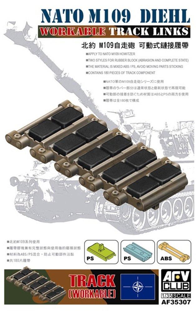 

AFV Club M109 Gun NATO Specification Movable Link Track Plastic Model Parts FV35307 1/35 Self-Propelled