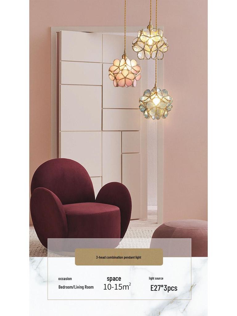 Postmodern Japanese Nordic Petal Chandelier - Luxury Copper Bedroom & Living Room Lamp
