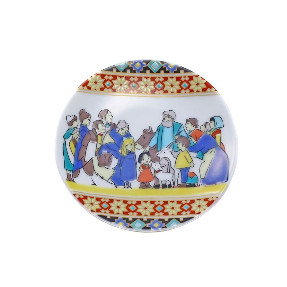 Heidi Kutani Ware Small Plate Serving Plate Made In Japan Traditional Hokuriku Craft Girl of the Alps All Characters Together Perfect for and Presents