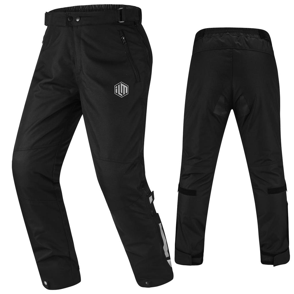 ILM Newest Improved Motorcycle Winter Heat Protect CE Black Men's Overpants, Overpants, Waterproof, Windproof, Warm, Abrasion-Resistant, Certified,