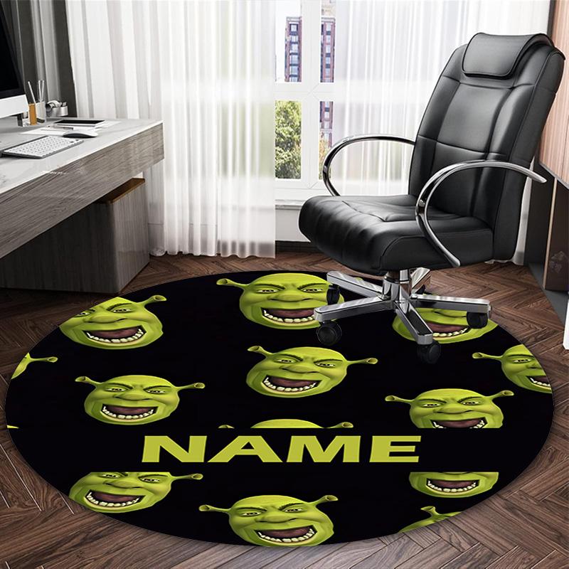 Customizable S-Shrek3 Round Non-Slip Carpet - Ideal for Garden, Picnic, Office, Perfect for Decoration, Suitable For All Seasons