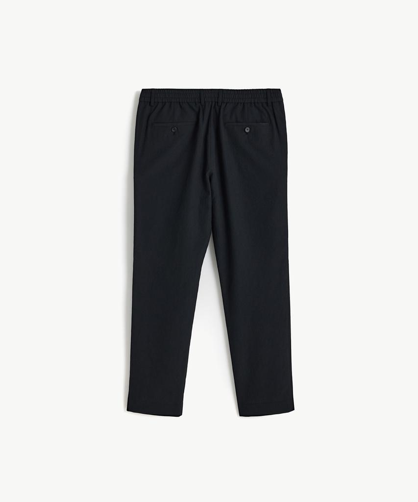 STCO Imported Polyester Full Elastic Waist Tapered Pants_Black (Tapered Fit)_Spaxb34Tsb