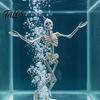 Aquariumdekorationen Tanzendes Skelett Aquarium Sprudler, Luft Gotische Deko Dekoration für Süßwasser Salzwasser Aquarien Sprudler