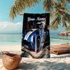 1PC Custom Name Classic Car Garage Scene Beach Towel Highly Absorbent And Sand-Resistant Towel for Swimming, Pool, Yoga, And Travel Lightweight