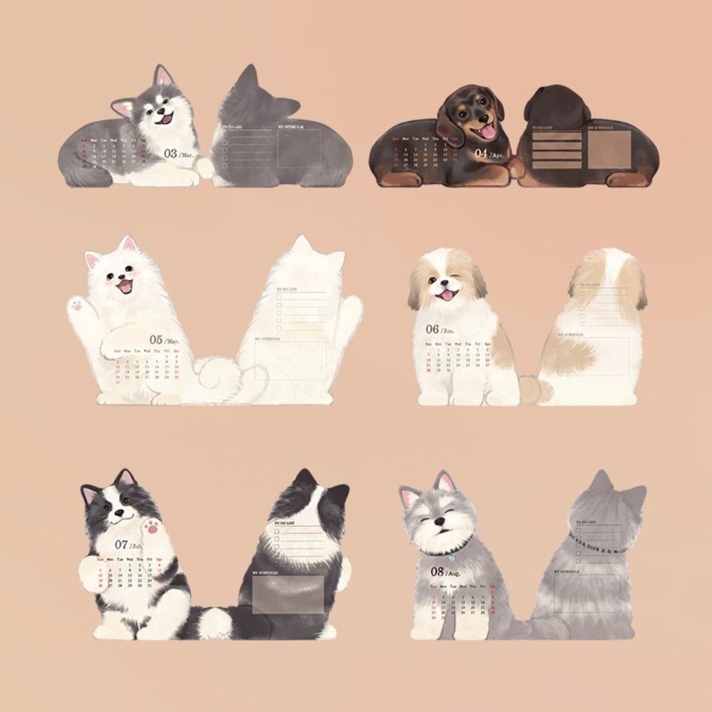 2026 Cute Three-dimensional Cat Dog Series Desk Calendar Table Planner Yearly Organizer Memo Notes Home Office Daily Scheduler