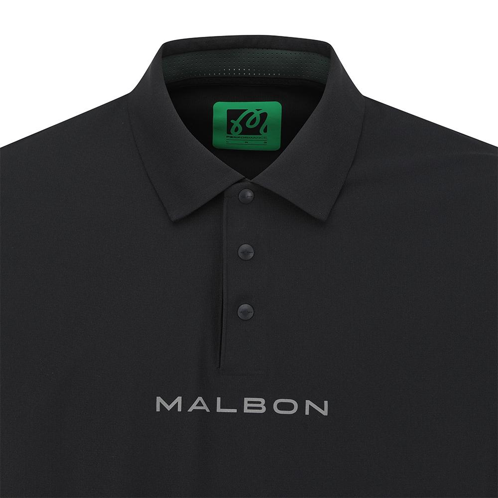 MALBON GOLF Performance Short Sleeve Polo Shirt Black (Man)
