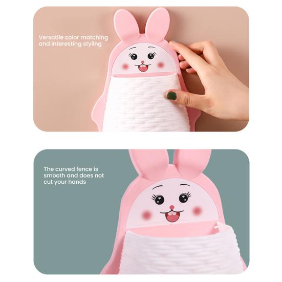 Wall Rabbit Storage Box Wall Mounted Cartoon Rabbit Storage Rack Waterproof Toothbrush Organizer for Kitchen Bathroom Makeup Tools